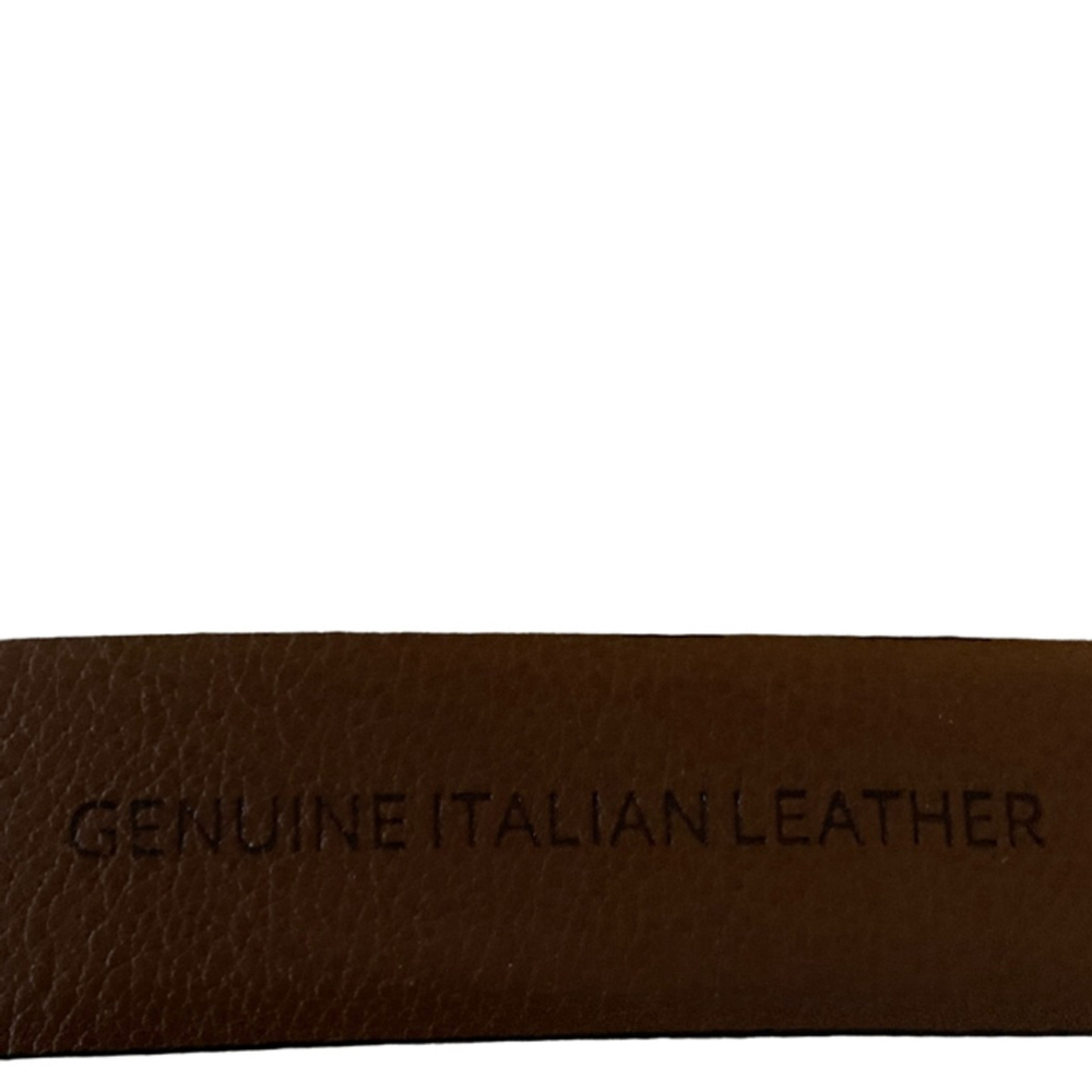 Men's Unbranded Brown Leather Belt Size 32/80 - Picture 3 of 4